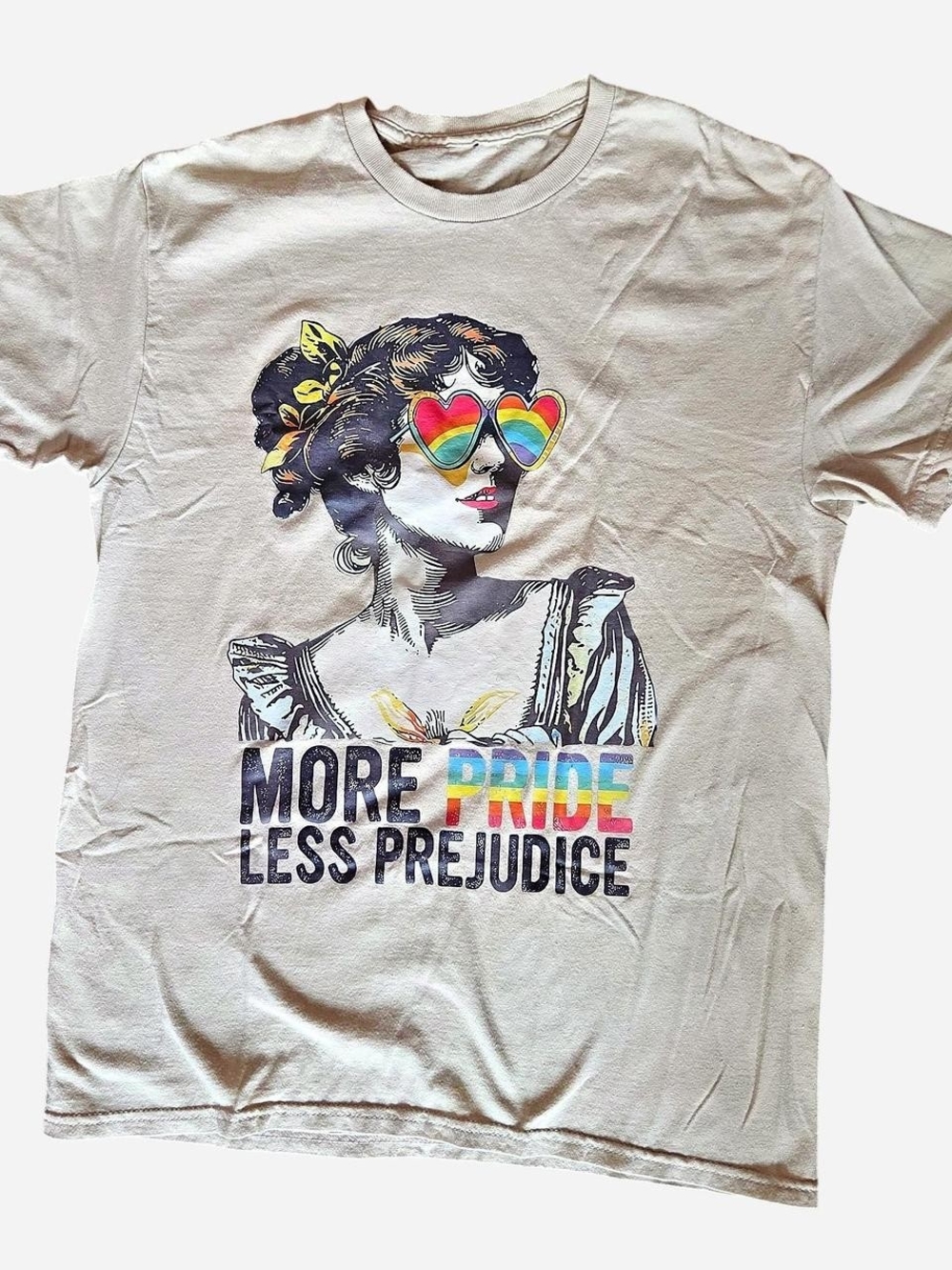 More Pride Less Prejudice Graphic Tee - Cream